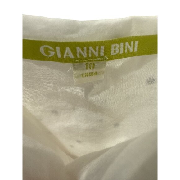 Gianni Bini Hannah Sweetheart White Polka Dot Viscose Dress Size 10, Good Cond - Picture 6 of 8